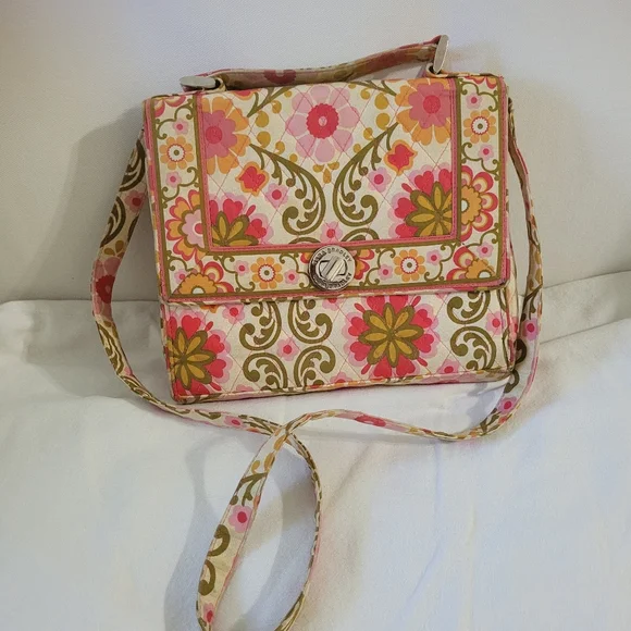 Vera Bradley Colorful Crossbody Bag 2010 Retired Print - Picture 4 of 9